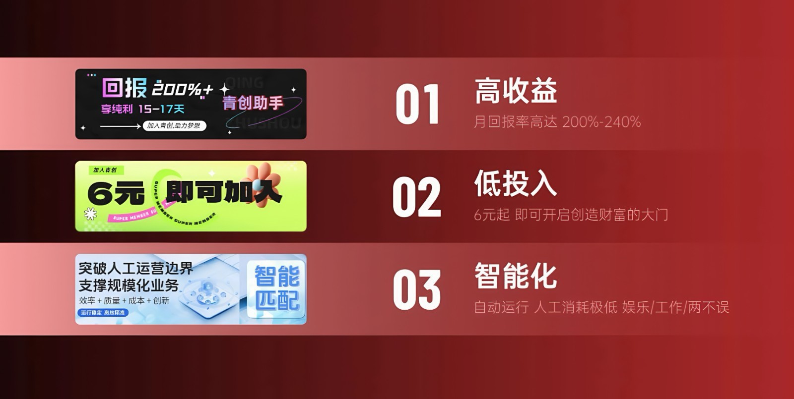 青创助手0门槛副业!每天手机挂机4小时日赚300+!无套路!