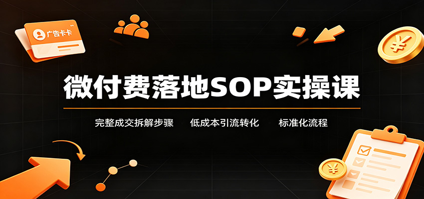 微付费落地SOP实操课:完整成交拆解步骤,低成本引流转化标准化流程 微付费落地SOP实操课:完整成交拆解步骤,低成本引流转化标准化流程