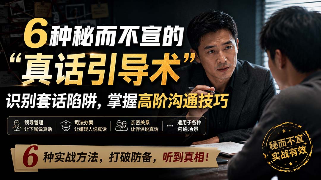 付费文章:6种秘而不宣的“真话引导术”识别套话陷阱,掌握高阶沟通技巧