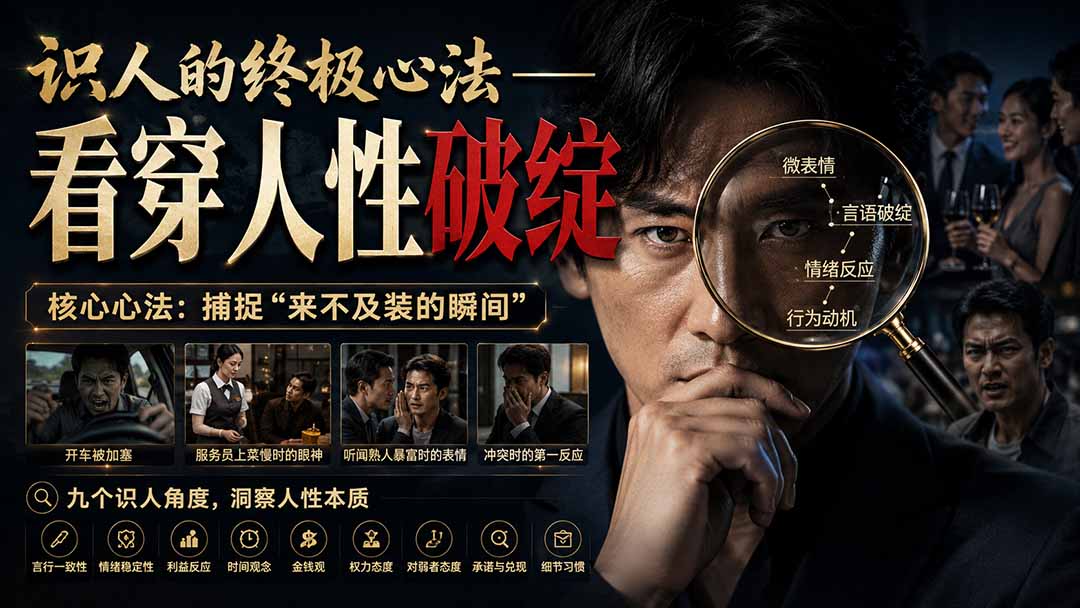 付费文章:识人的终极心法——看穿人性破绽