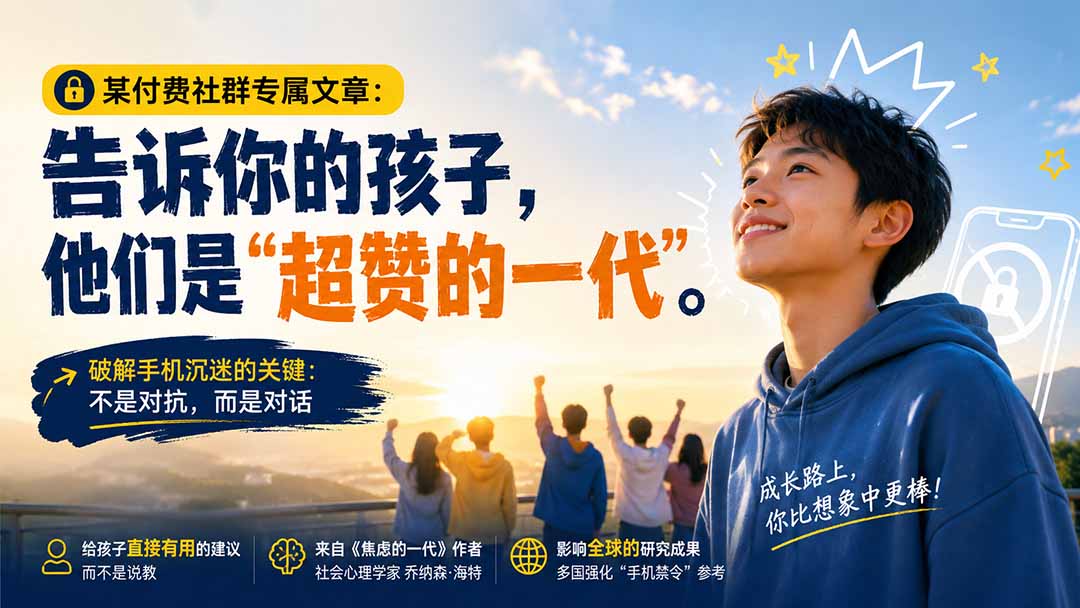某付费社群专属文章:告诉你的孩子,他们是“超赞的一代”。