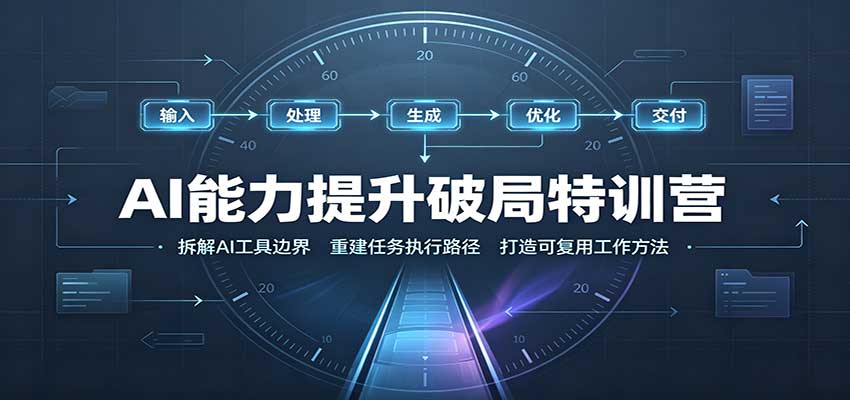 AI能力提升破局特训营:掌握AI交互逻辑,内容创作,搭建工作流 AI能力提升破局特训营:掌握AI交互逻辑,内容创作,搭建工作流