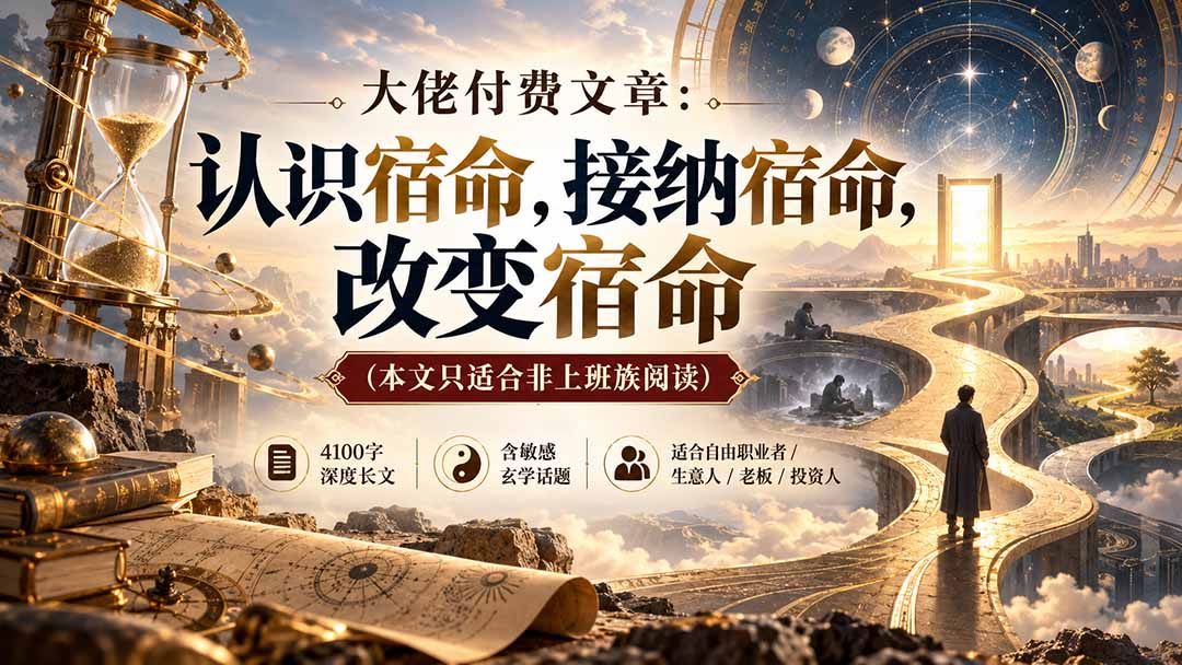 【无水印】大佬付费文章:认识宿命,接纳宿命,改变宿命(本文只适合非上班族阅读)