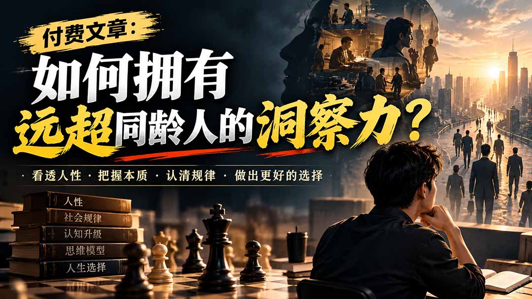 付费文章:如何拥有远超同龄人的洞察力?