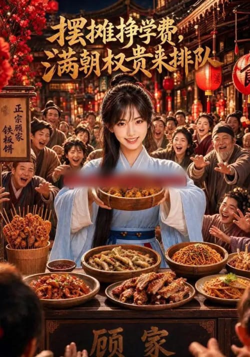 摆摊挣学费，满朝权贵来排队（89集全）AI短剧-海之城短剧项目