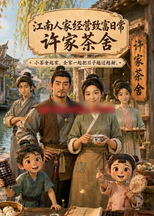 江南人家经营致富日常：许家茶舍（74集全）AI短剧-海之城短剧项目