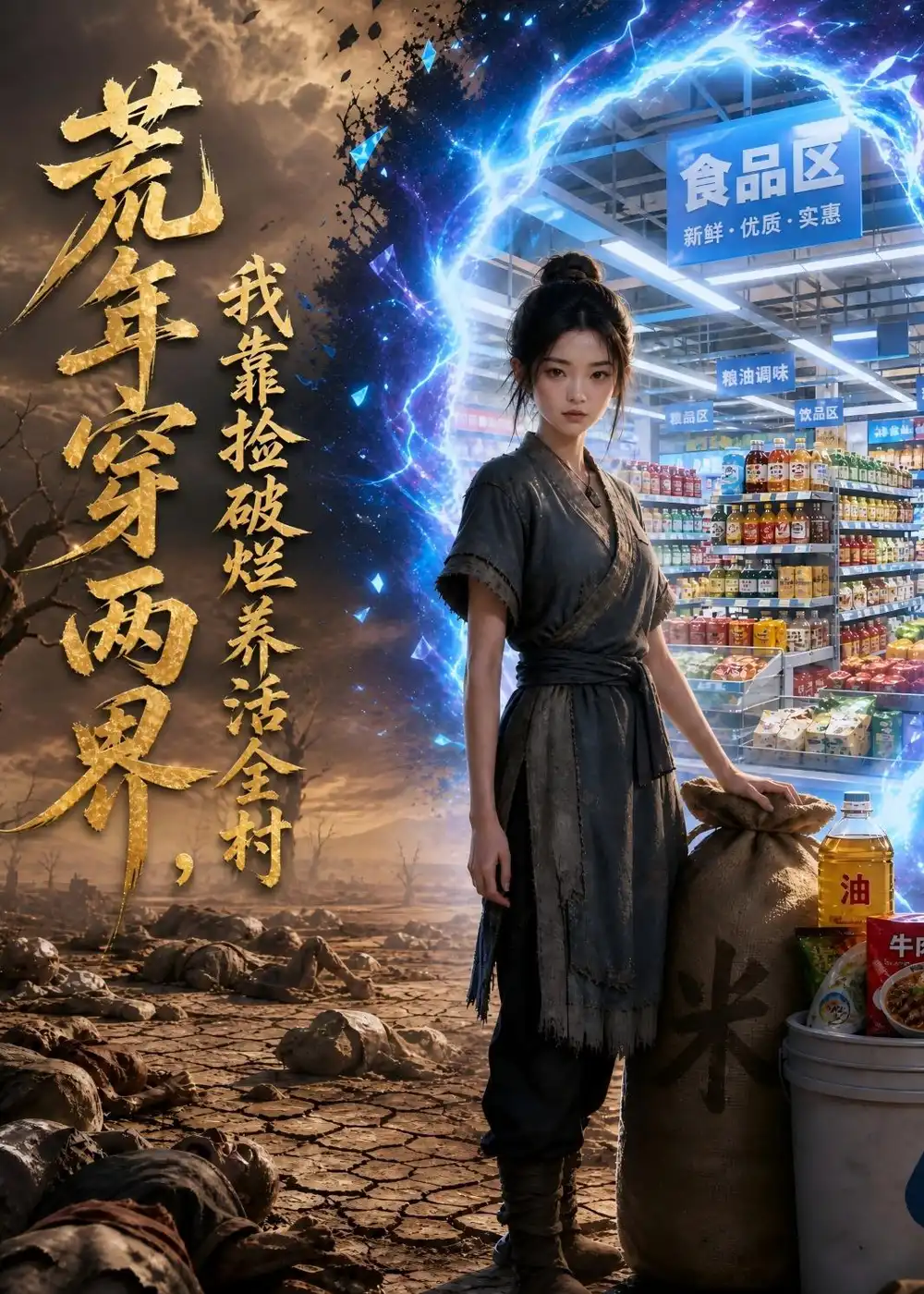 荒年穿两界我靠捡破烂养活全村（90集）-海之城短剧项目