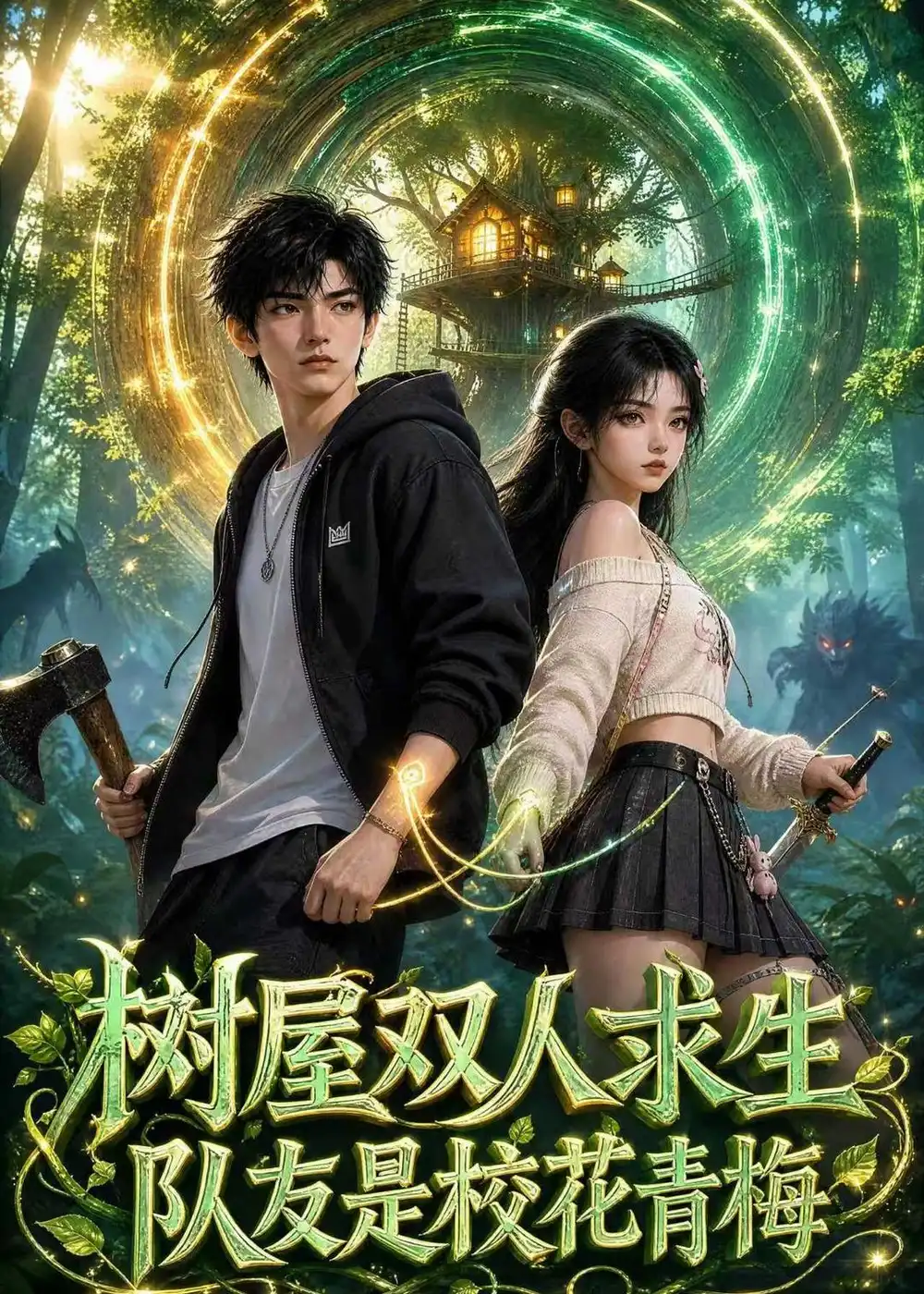 树屋双人求生队友是校花青梅（195集）-海之城短剧项目