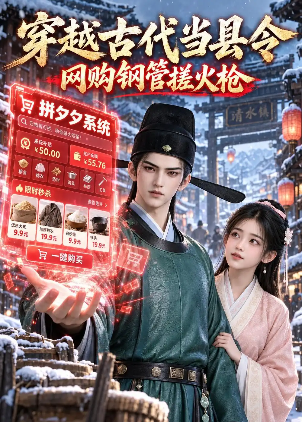 穿越古代当县令网购钢管搓火枪（154集）-海之城短剧项目