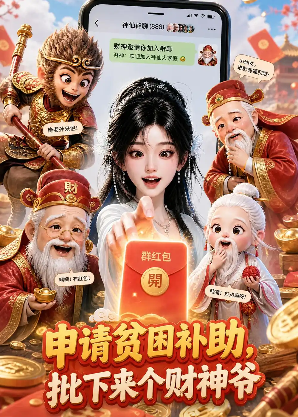 申请贫困补助批下来个财神爷（ 112集） - 海之城短剧