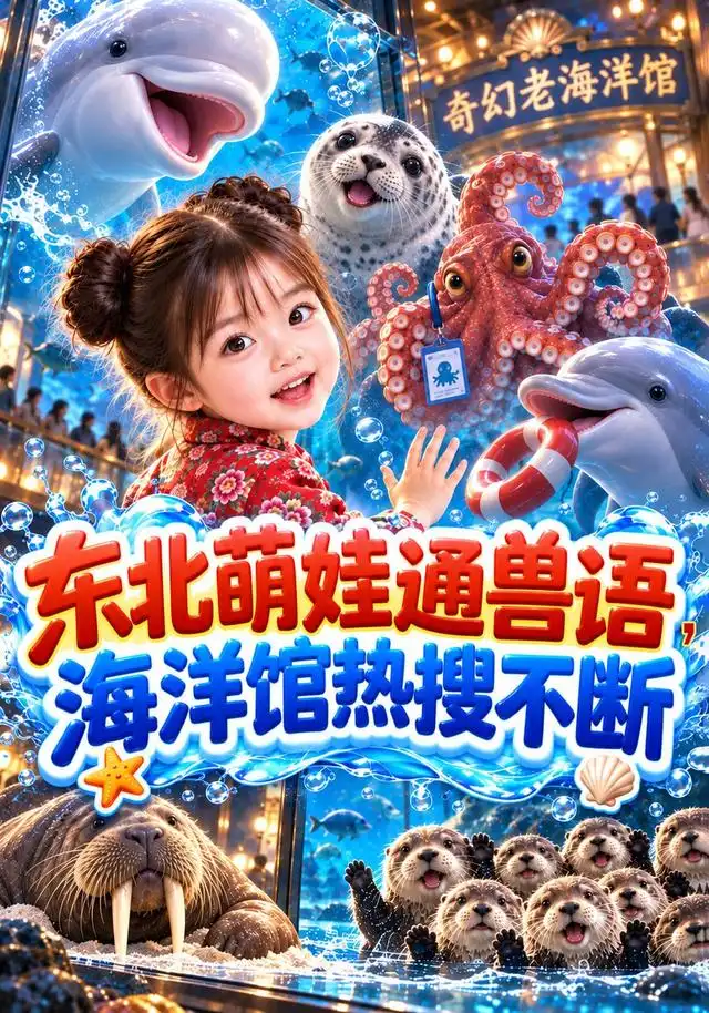 东北萌娃通兽语海洋馆热搜不断（140集）-海之城短剧项目