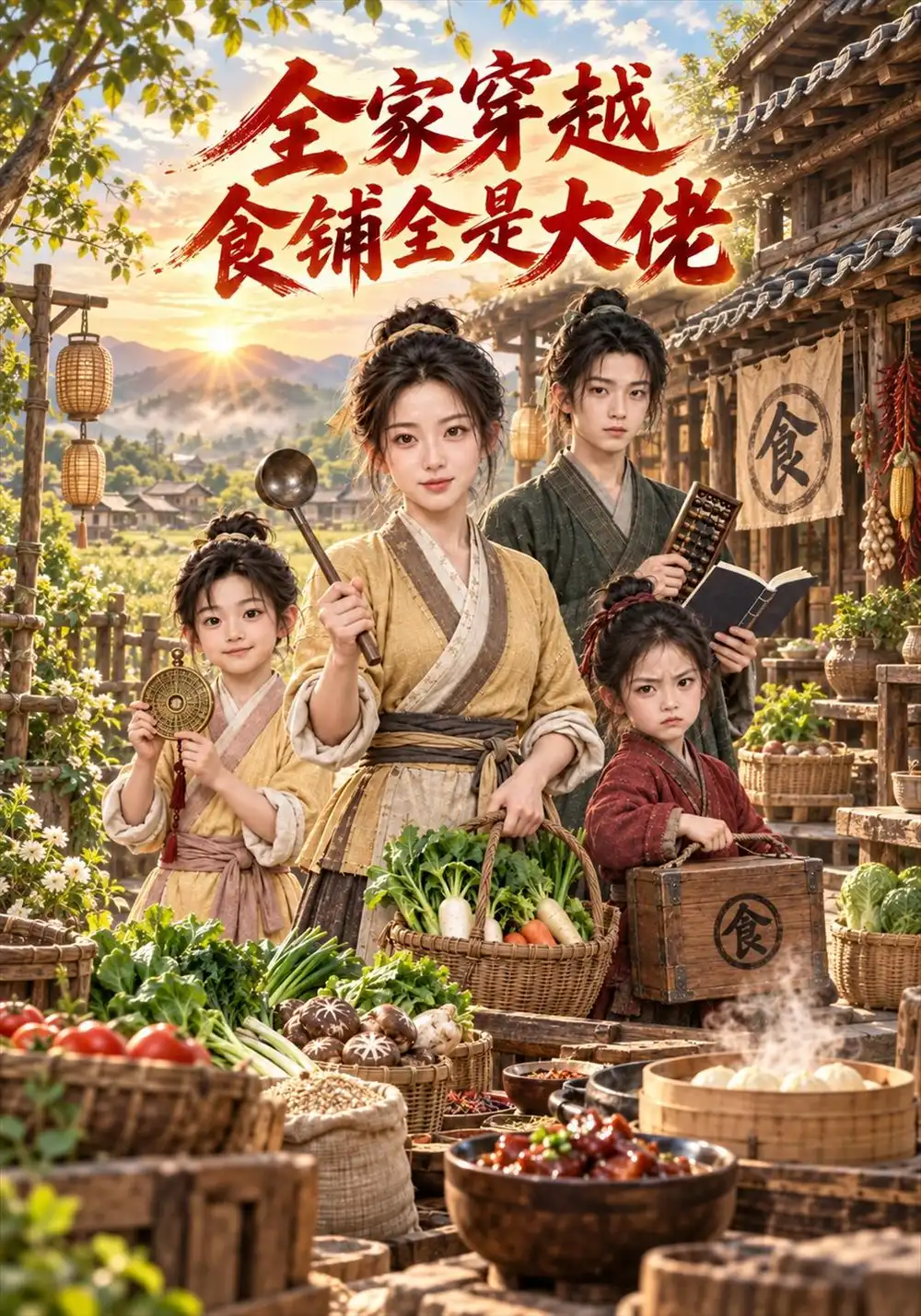 全家穿越食铺全是大佬（240集）-海之城短剧项目