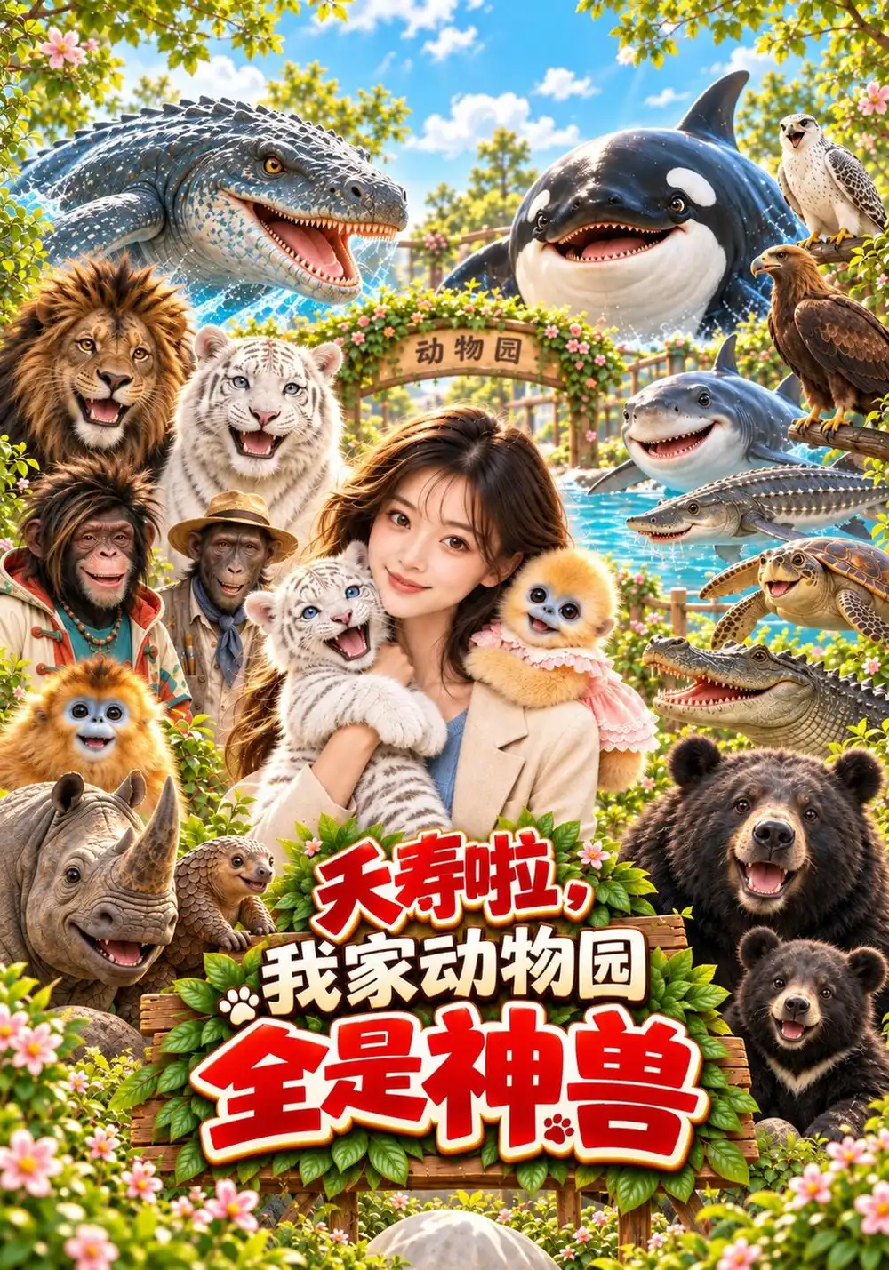 夭寿啦我家动物园全是神兽（92集）-海之城短剧项目