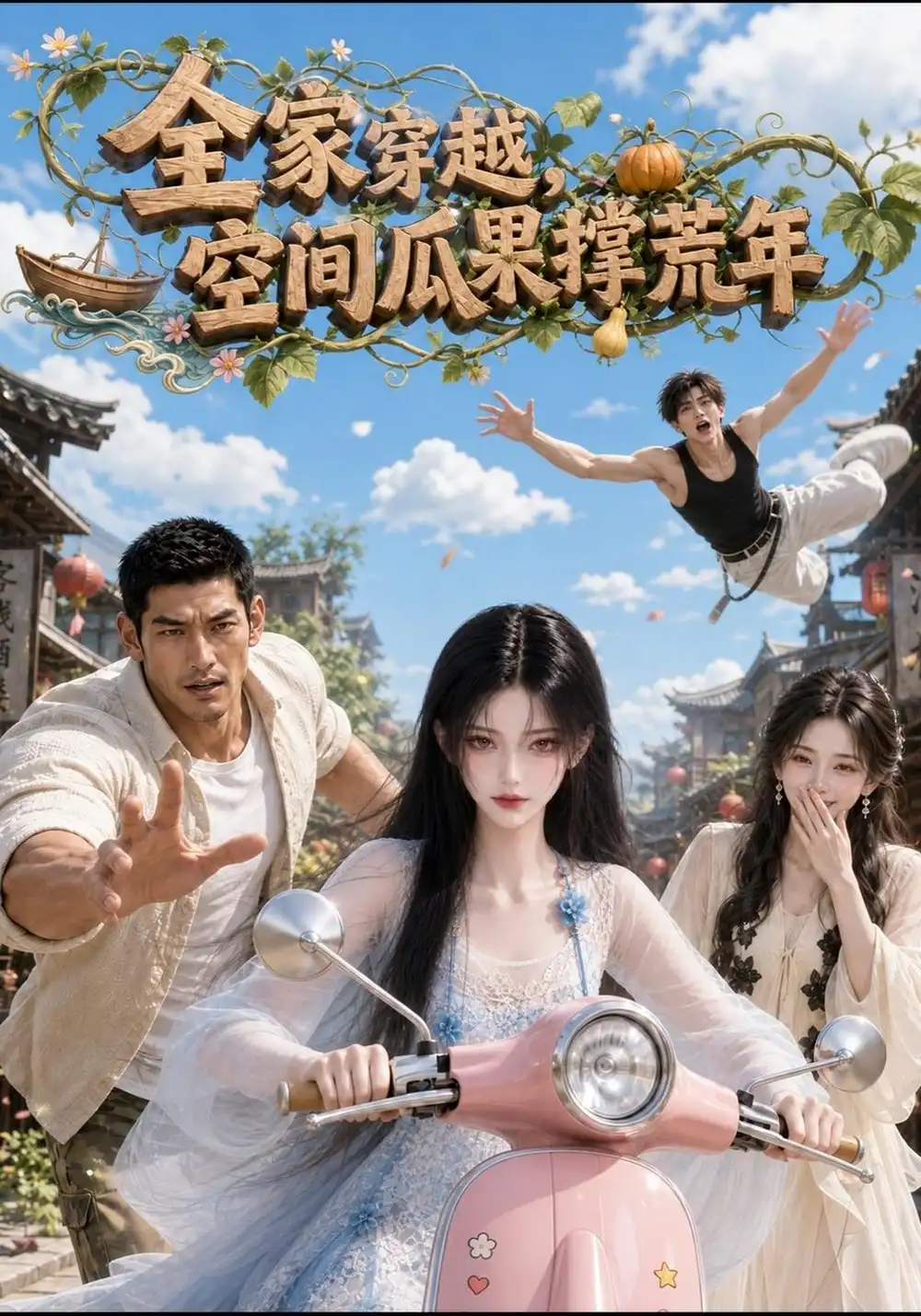全家穿越空间瓜果撑荒年（346集）-海之城短剧项目