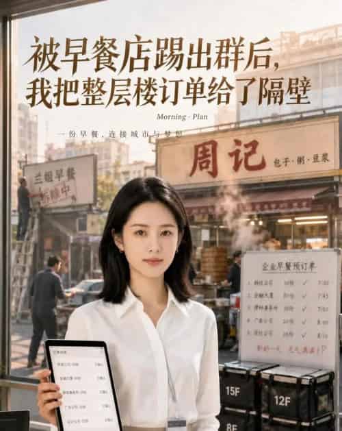 被早餐店踢出群后，我把整层楼订单给了隔壁（66集全）AI-海之城短剧项目
