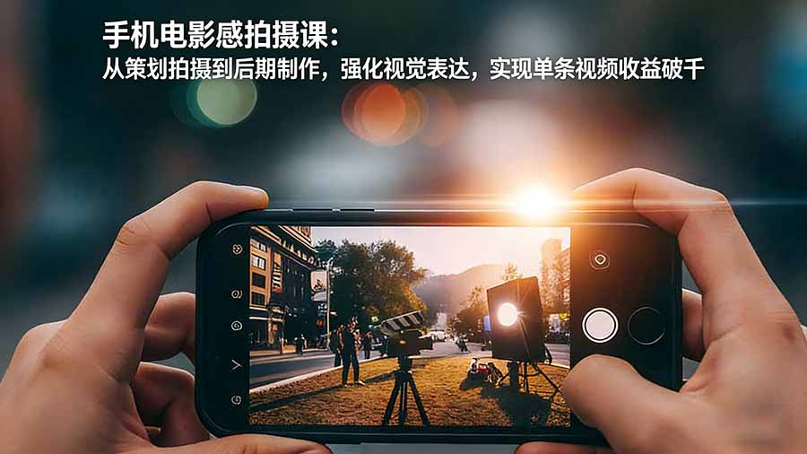 手机电影感拍摄课：从策划拍摄到后期制作，强化视觉表达，实现单条视频收益破千-海之城短剧项目