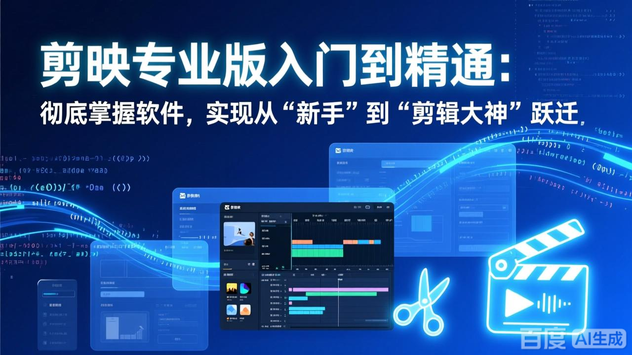 剪映专业版入门到精通：彻底掌握软件，实现从“新手”到“剪辑大神”跃迁-海之城短剧项目