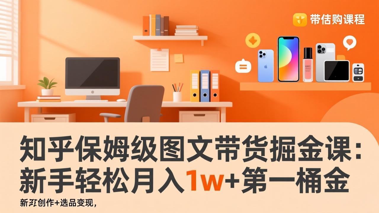 知乎保姆级图文带货掘金课：账号打造+爆文创作+选品变现，新手轻松月入1w+第一桶金-海之城短剧项目