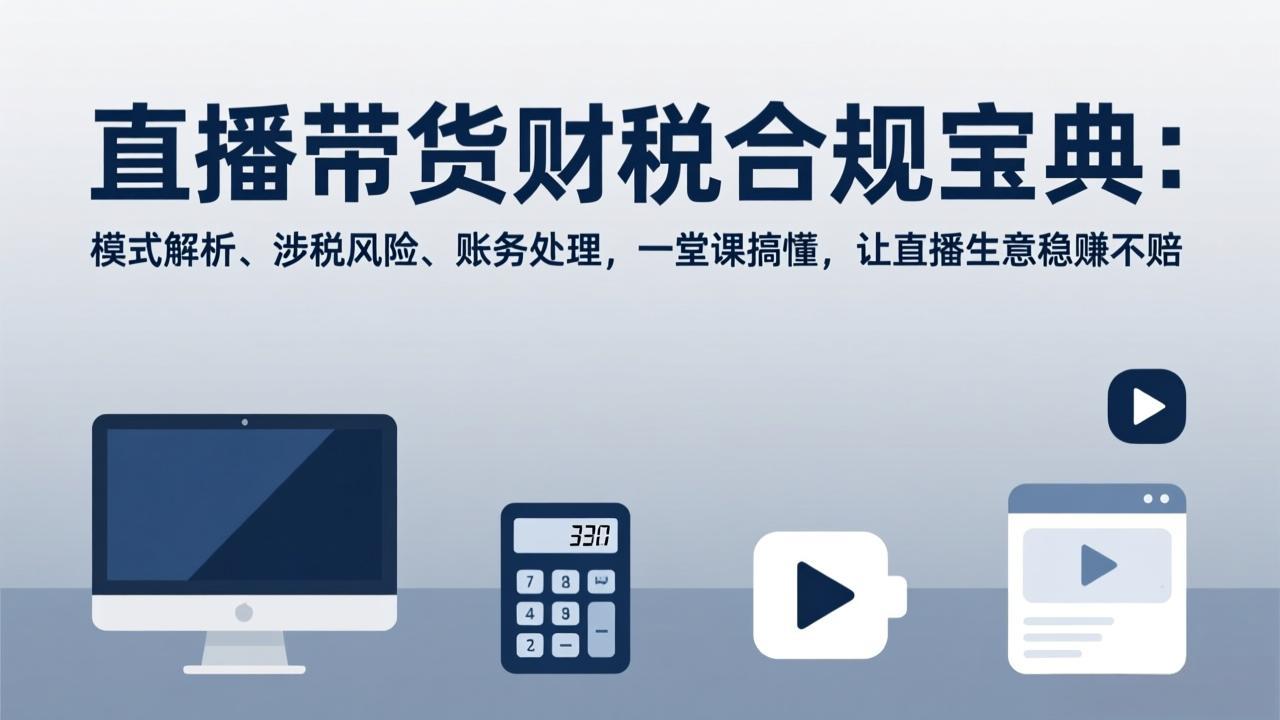 直播带货财税合规宝典：模式解析、涉税风险、账务处理，一堂课搞懂，让直播生意稳赚不赔-海之城短剧项目