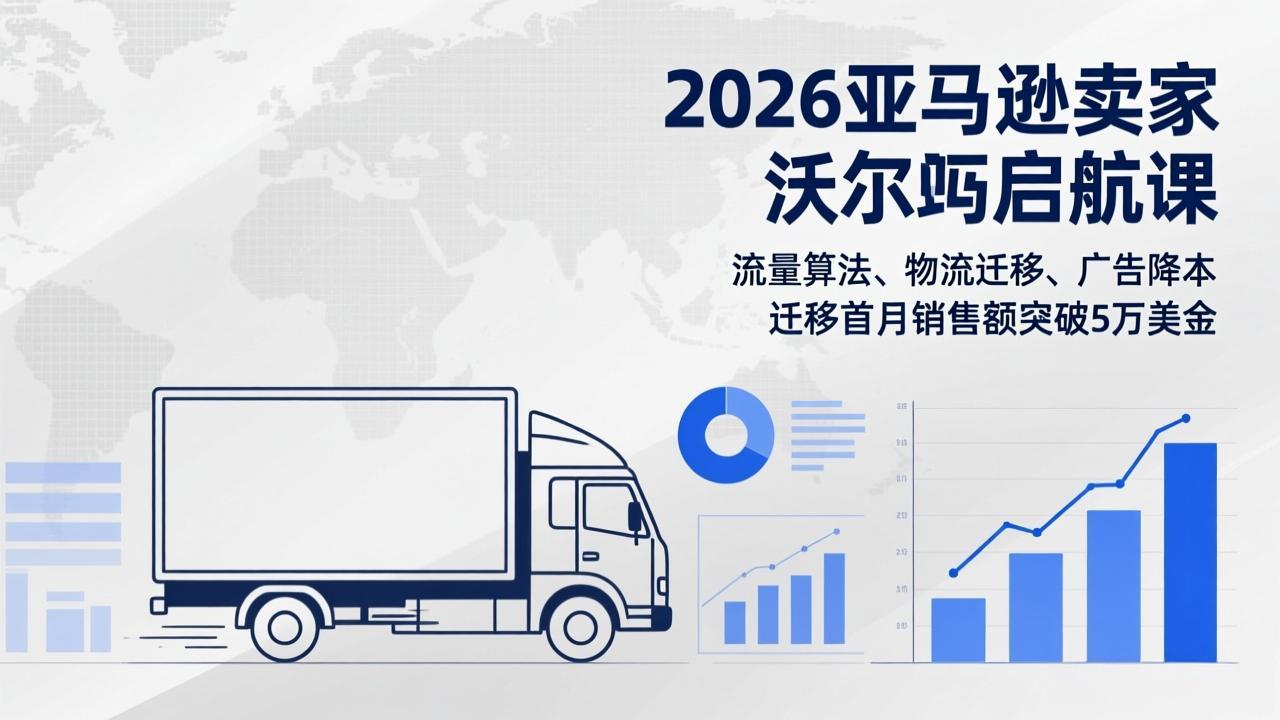 2026亚马逊卖家沃尔玛启航课，流量算法、物流迁移、广告降本，迁移首月销售额突破5万美金-海之城短剧项目