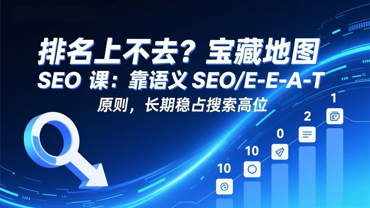 排名上不去？宝藏地图 SEO 课：靠语义 SEO+E-E-A-T 原则，长期稳占搜索高位-海之城短剧项目