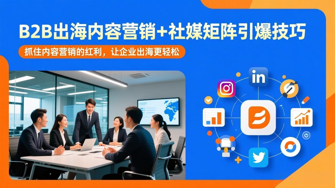 B2B出海内容营销+社媒矩阵引爆技巧：抓住内容营销的红利，让企业出海更轻松-海之城短剧项目