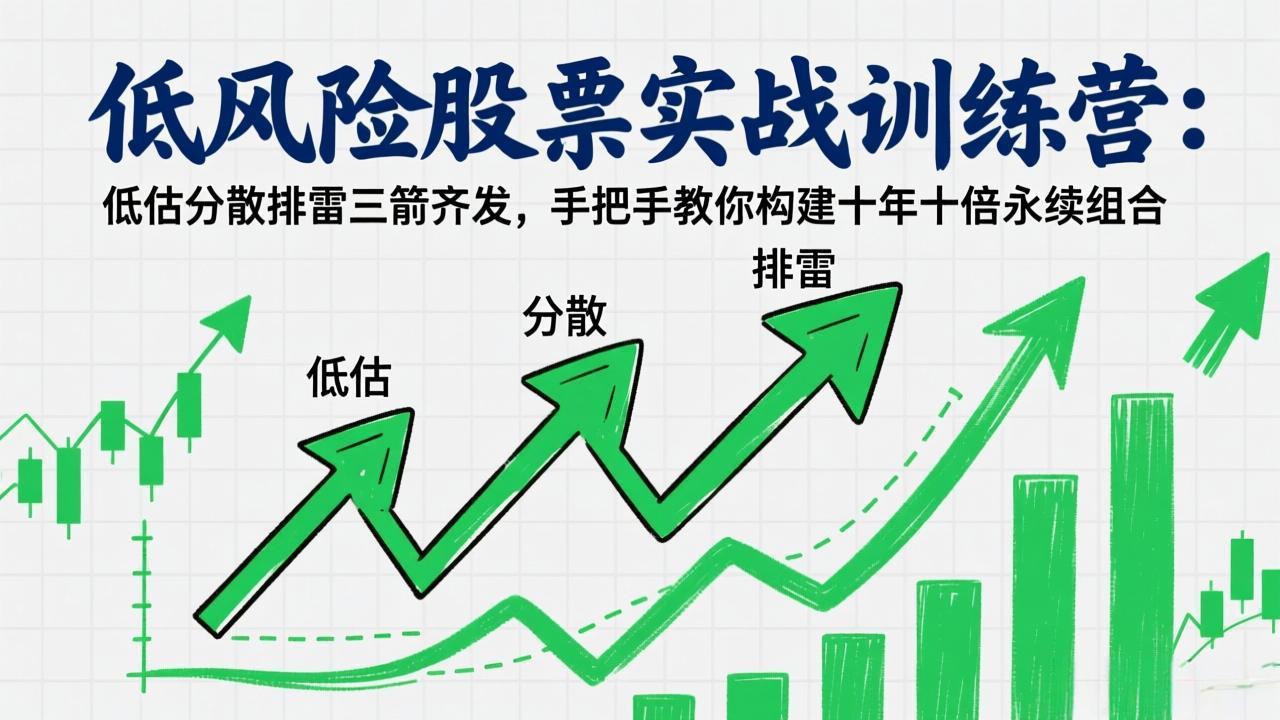 低风险股票实战训练营：低估分散排雷三箭齐发，手把手教你构建十年十倍永续组合-海之城短剧项目