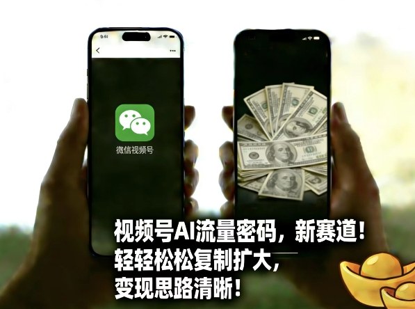 视频号AI流量密码新赛道，轻轻松松复制扩大，变现思路清晰-海之城短剧项目
