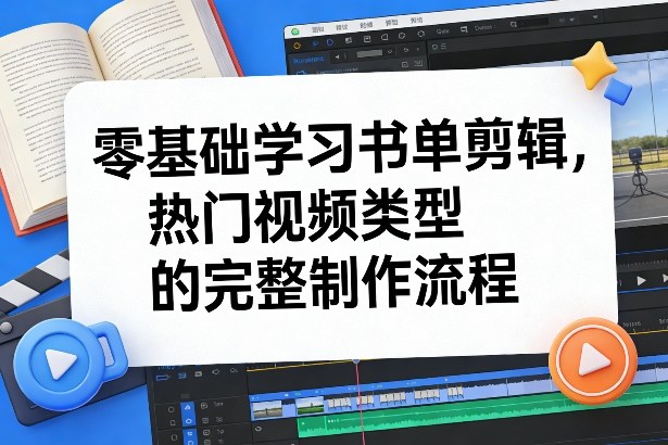零基础学习书单剪辑，热门视频类型的完整制作流程（更新2026）-海之城短剧项目