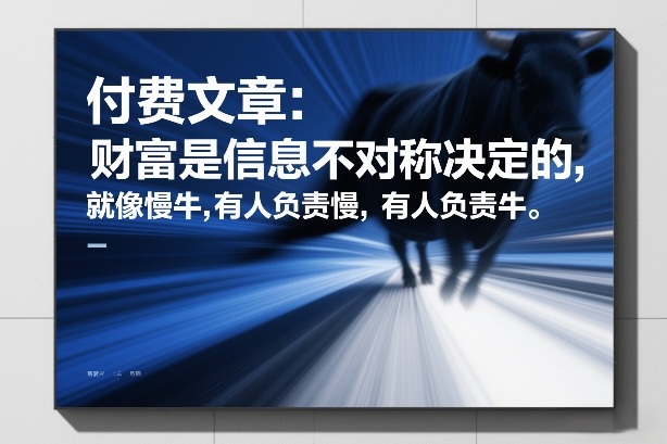 付费文章：财富是信息不对称决定的，就像慢牛，有人负责慢，有人负责牛-海之城短剧项目