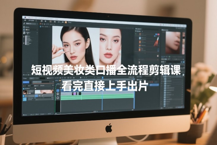 短视频美妆类口播全流程剪辑课，看完直接上手出片-海之城短剧项目