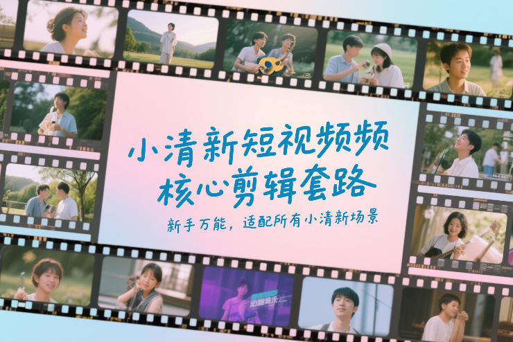 小清新短视频核心剪辑套路，新手万能，适配所有小清新场景-海之城短剧项目