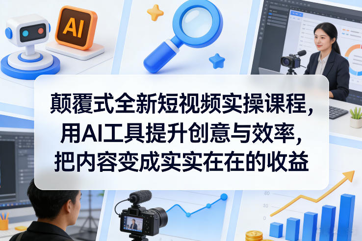 颠覆式全新短视频实操课程，用AI工具提升创意与效率，把内容变成实实在在的收益-海之城短剧项目
