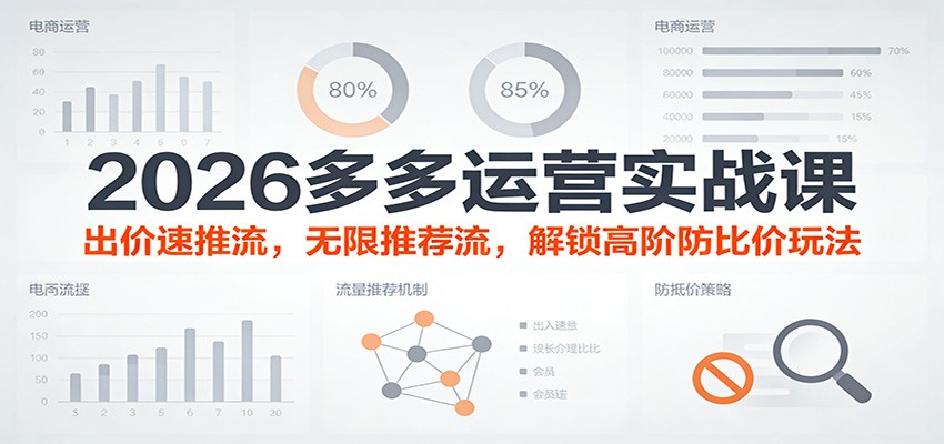 2026多多运营实战课：出价速推流，无限推荐流，解锁高阶防比价玩法（更新）-海之城短剧项目