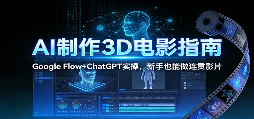 AI制作3D电影指南：Google Flow+ChatGPT实操，新手也能做连贯影片-海之城短剧项目