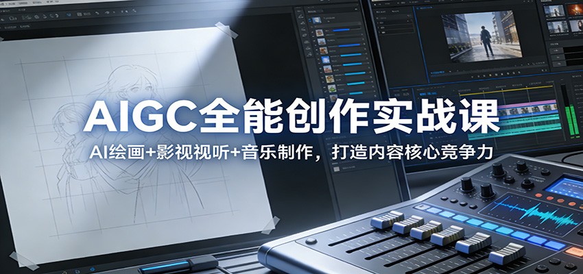 AIGC全能创作实战课：AI绘画+影视视听+音乐制作，打造内容核心竞争力-海之城短剧项目