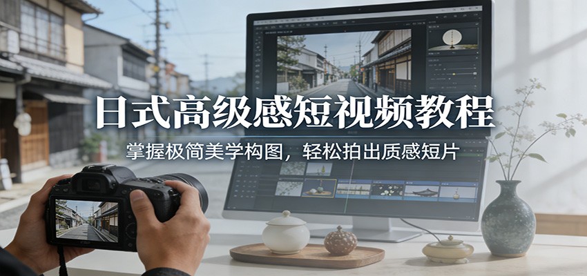 日式高级感短视频教程：掌握极简美学构图，轻松拍出质感短片-海之城短剧项目