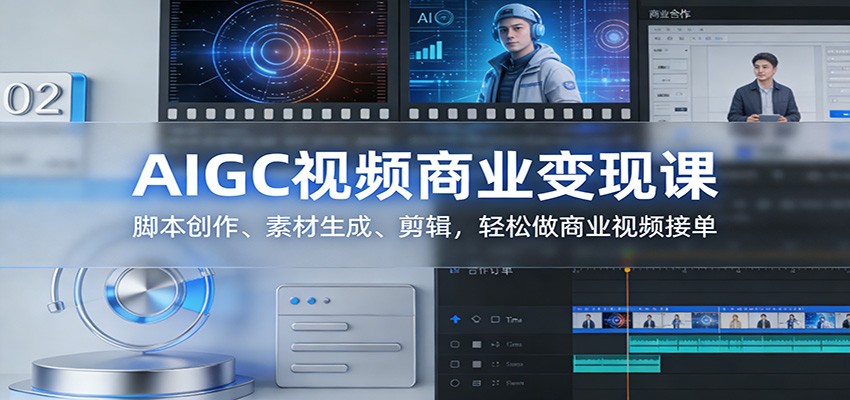 AIGC视频商业变现课：脚本创作、素材生成、剪辑，轻松做商业视频接单-海之城短剧项目