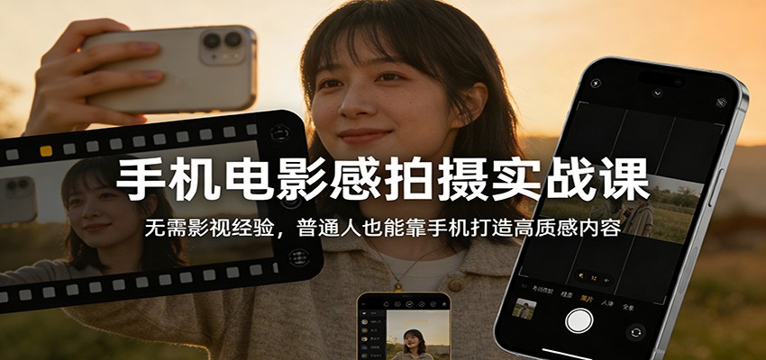 手机电影感拍摄实战课：无需影视经验，普通人也能靠手机打造高质感内容-海之城短剧项目