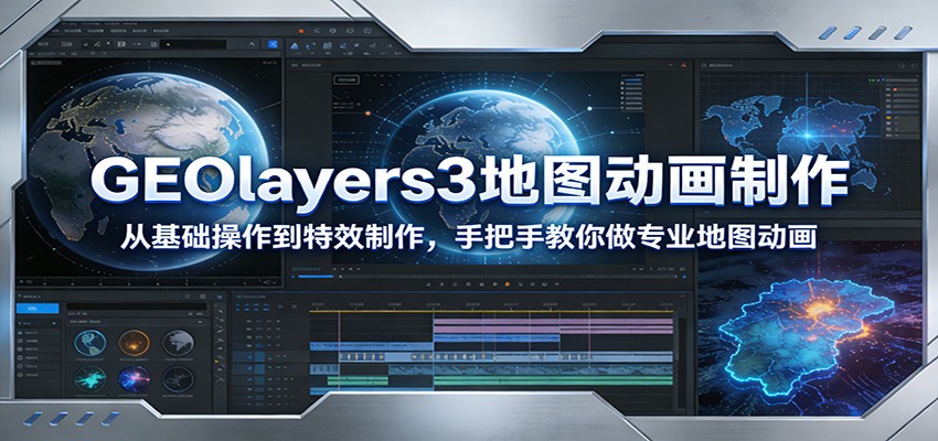 GEOlayers3地图动画制作：从基础操作到特效制作，手把手教你做专业地图动画-海之城短剧项目