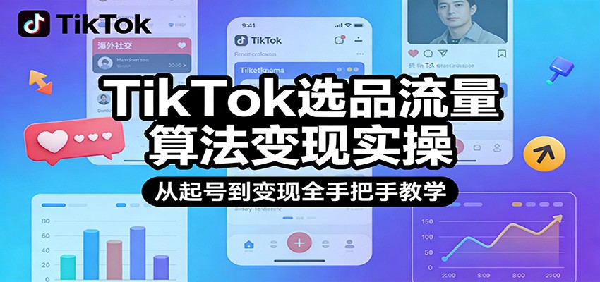 TikTok选品流量算法变现实操，从起号到变现全手把手教学-海之城短剧项目
