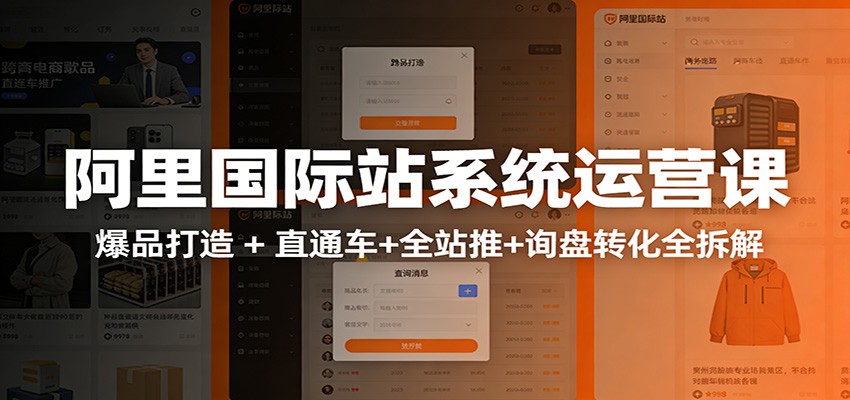 阿里国际站运营实战课：从店铺布局到TOP10旺铺，数据化运营，推广全攻略-海之城短剧项目