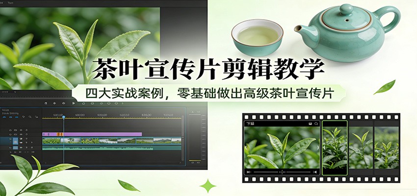 茶叶宣传片剪辑教学：四大实战案例，零基础做出高级茶叶宣传片-海之城短剧项目
