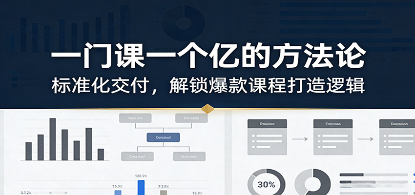 一门课一个亿的方法论：标准化交付，解锁爆款课程打造逻辑-海之城短剧项目