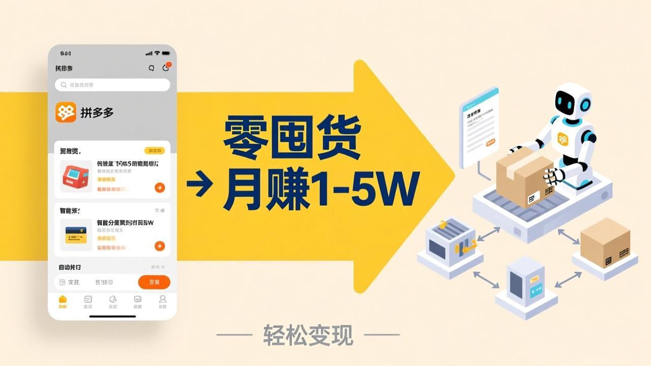 不用囤货不用跑单！拼多多虚拟玩法，机器人管理发货和客服，帮你月赚 1-5W-海之城短剧项目