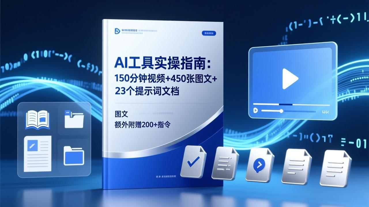 AI工具实操指南：150分钟视频+450张图文+23个提示词文档，额外附赠200+指令-海之城短剧项目