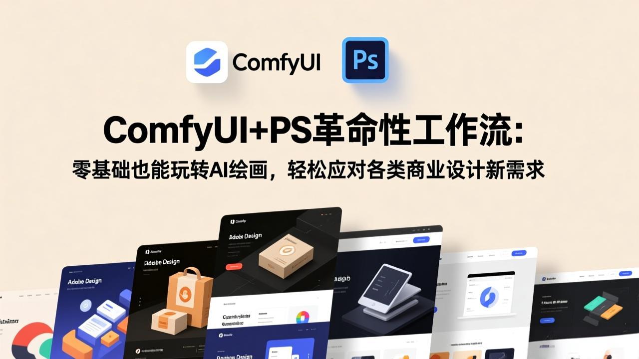 ComfyUI+PS革命性工作流：零基础也能玩转AI绘画，轻松应对各类商业设计新需求-海之城短剧项目