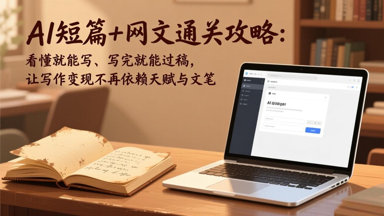 AI短篇+网文通关攻略：看懂就能写、写完就能过稿，让写作变现不再依赖天赋与文笔-海之城短剧项目