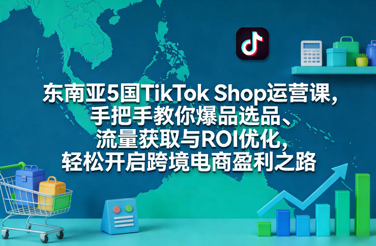 东南亚5国TikTok Shop运营课，手把手教你爆品选品、流量获取与ROI优化，轻松开启跨境电商盈利之路 - 冒泡网