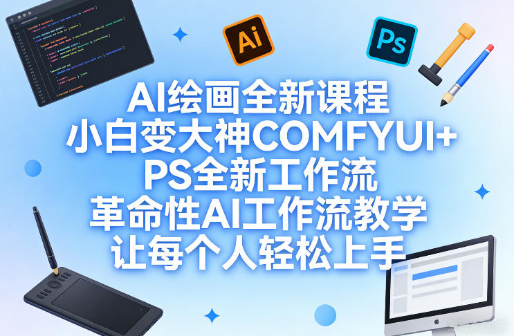 AI绘画全新课程，小白变大神COMFYUI+PS全新工作流，革命性AI工作流教学，让每个人轻松上手-海之城短剧项目